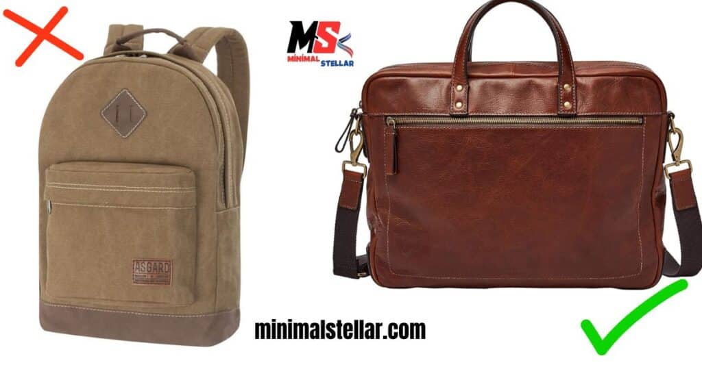 DON'T: Backpacks DO: Convertible leather brief